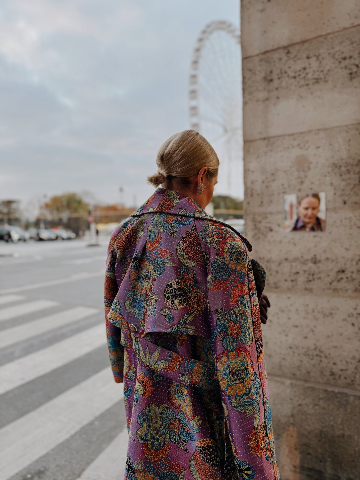 Patterned jacquard trench coat