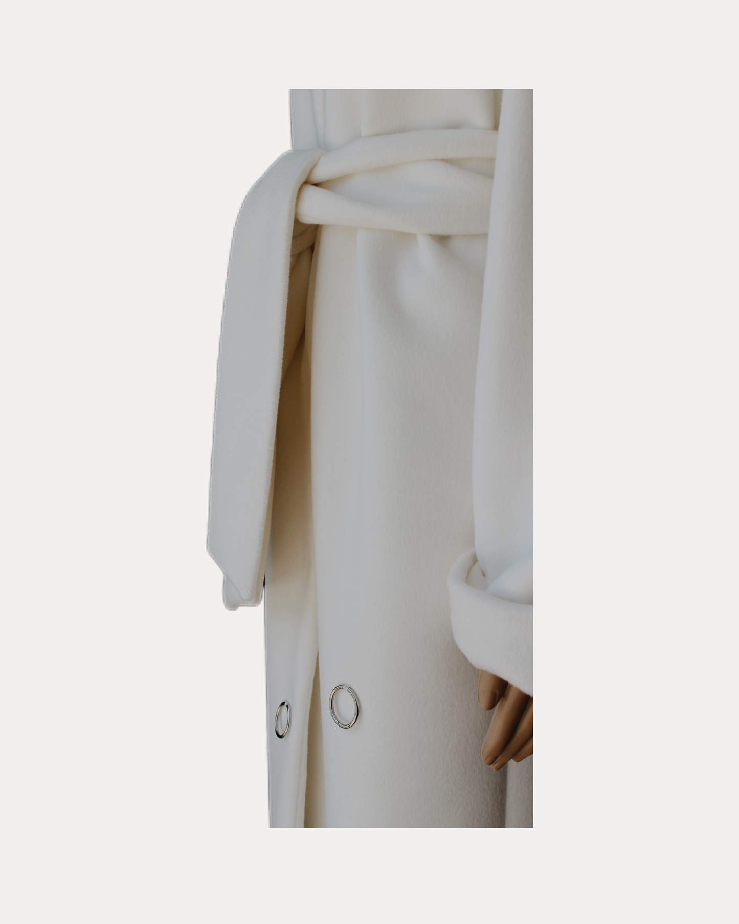 Kimono-inspired milk white coat