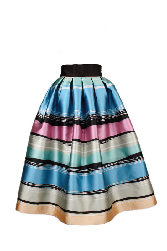 Multicolored, striped skirt