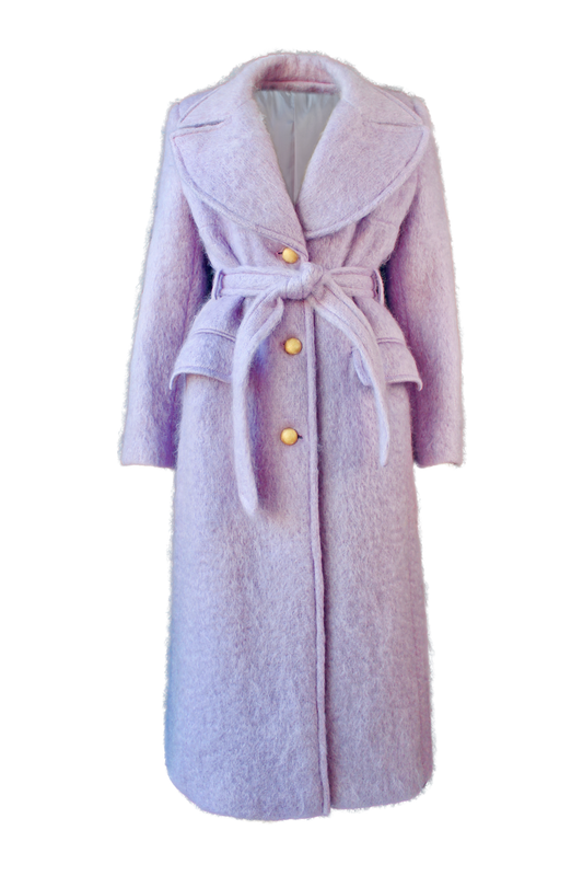 Lavender blue mohair coat